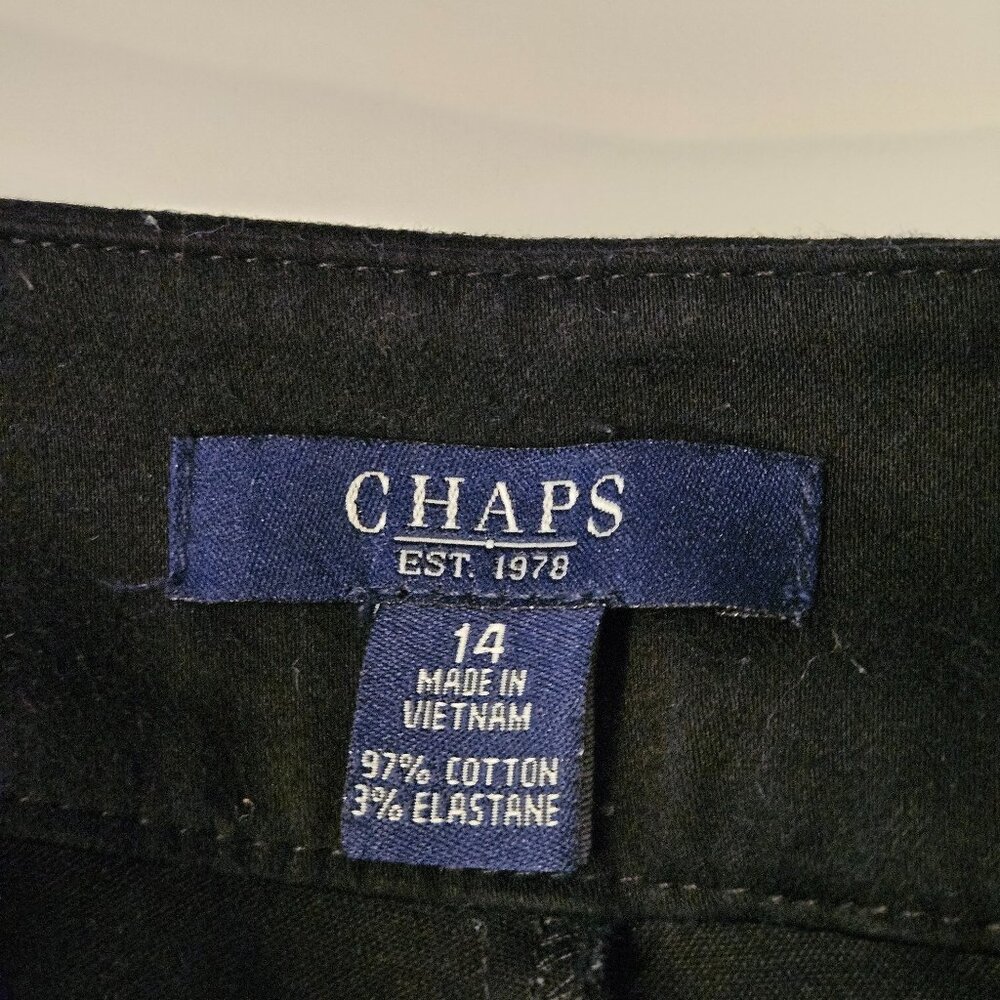 Chaps Black Capri Pants Size 14 Slimming Cotton - Picture 4 of 6